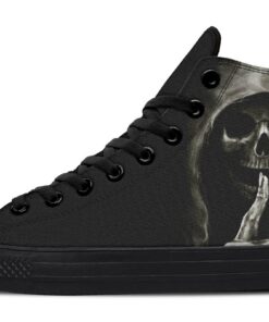 silence grim reaper high top canvas shoes