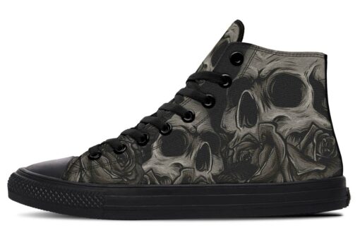 skull addiction high top canvas shoes