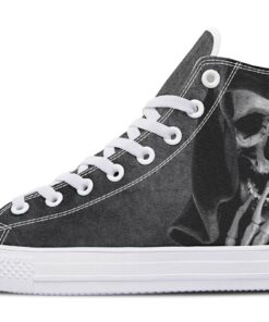skull and dice high top canvas shoes