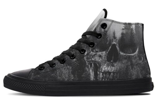 skull and fir high top canvas shoes