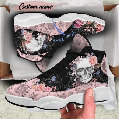 skull and flower ajd 13 sneakers shoes for men and women air jd13 shoes skull shoes unisex shoes