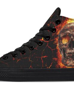 skull and lava high top canvas shoes