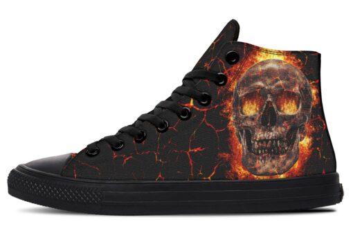 skull and lava high top canvas shoes