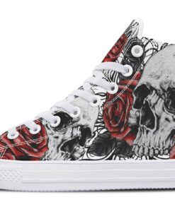 skull and rose madness high top canvas shoes