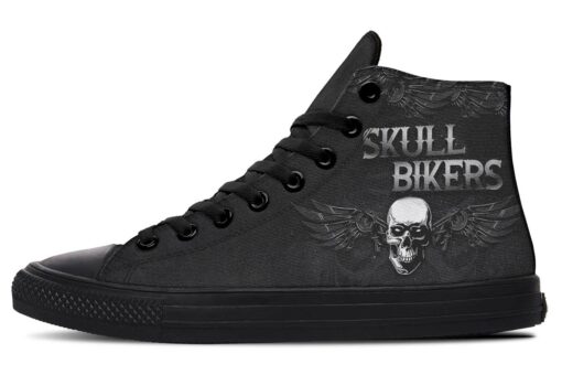 skull biker high top canvas shoes