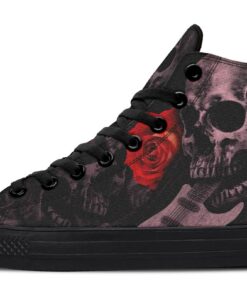 skull biting guitar high top canvas shoes