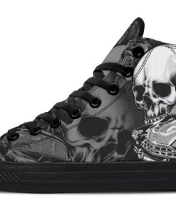 skull car and rose high top canvas shoes
