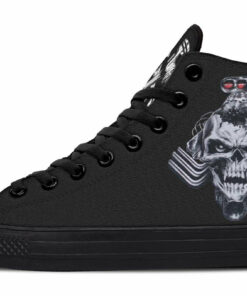 skull engine high top canvas shoes