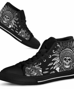 skull evil native america unisex high top canvas shoes