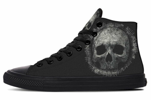 skull high top canvas shoes