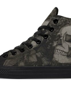 skull lily tattoo high top canvas shoes