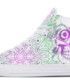 skull love high top canvas shoes