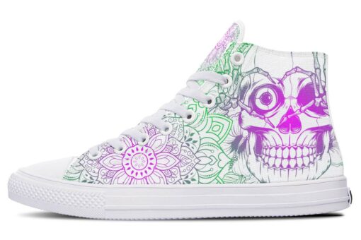 skull love high top canvas shoes