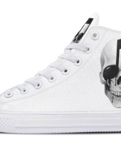 skull loves music high top canvas shoes