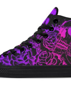 skull mandala purple high top canvas shoes