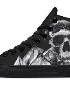 skull moon mountains high top canvas shoes