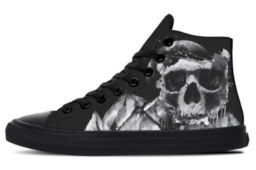 skull moon mountains high top canvas shoes
