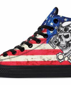 skull piston high top canvas shoes