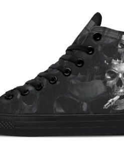 skull piston tattoo high top canvas shoes
