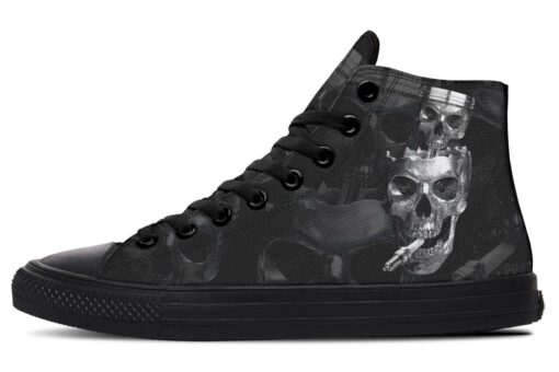skull piston tattoo high top canvas shoes