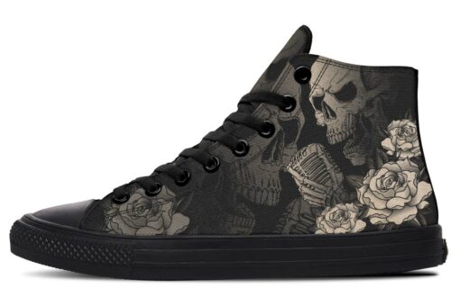skull singer high top canvas shoes