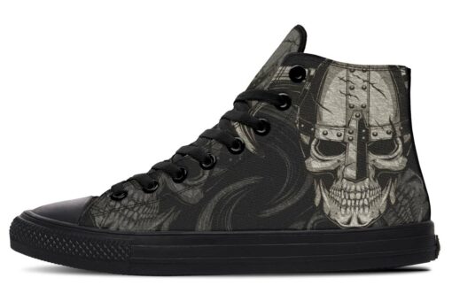 skull viking warrior high top canvas shoes