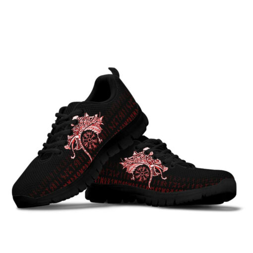 sneakers raven tattoo and vegvisir red a31
