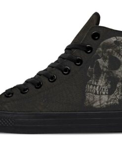 spider web skull high top canvas shoes
