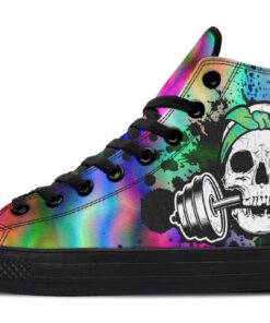 splat skull electric high top canvas shoes
