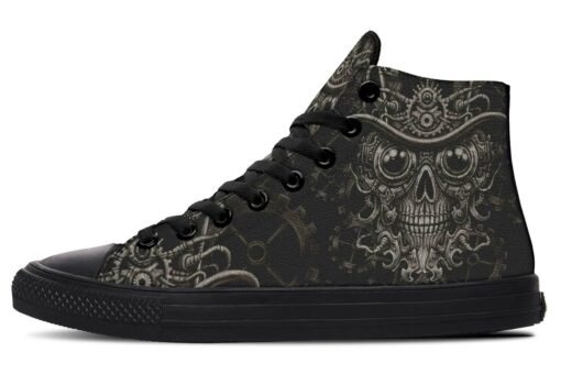 steampunk skull high top canvas shoes