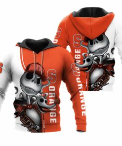 syracuse orange jack skellington and zero 3d hoodie