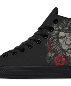 tattoo lion high top canvas shoes