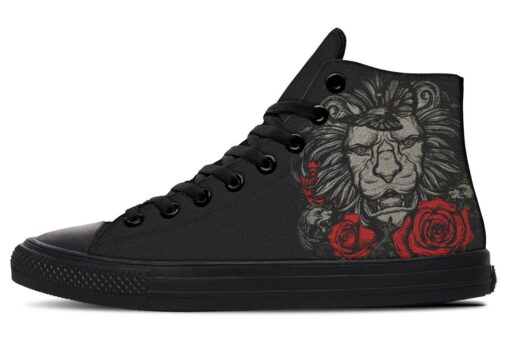 tattoo lion high top canvas shoes