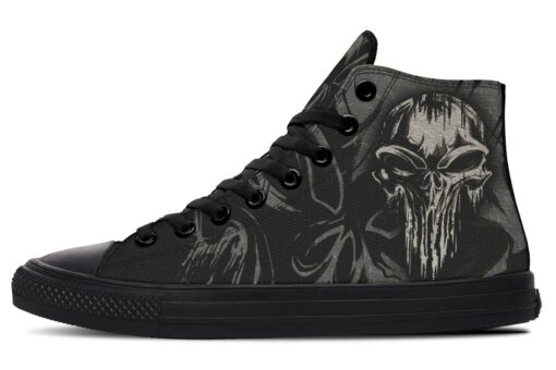 tattoo punisher background high top canvas shoes