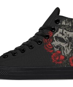 tattoo punisher high top canvas shoes