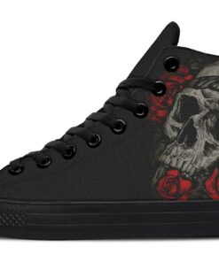 tattoo skull high top canvas shoes