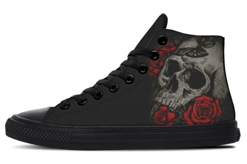 tattoo skull high top canvas shoes