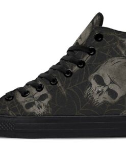 tattoo spider skull high top canvas shoes