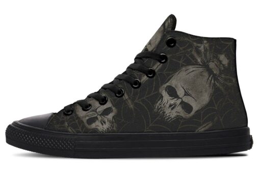 tattoo spider skull high top canvas shoes