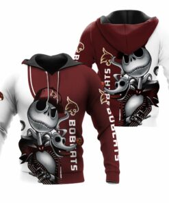 texas state bobcats jack skellington and zero 3d hoodie