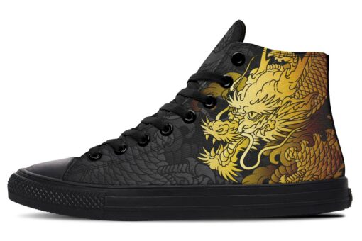 the golden dragon high top canvas shoes