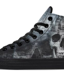 the skull castle high top canvas shoes