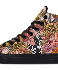 the yellow dragon high top canvas shoes