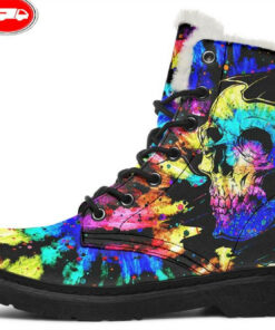 tie dye is awesome faux fur leather boots