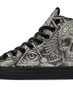 time is running out skull high top canvas shoes