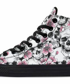 too many skulls high top canvas shoes