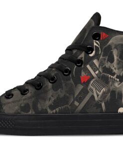 treble clef skull high top canvas shoes