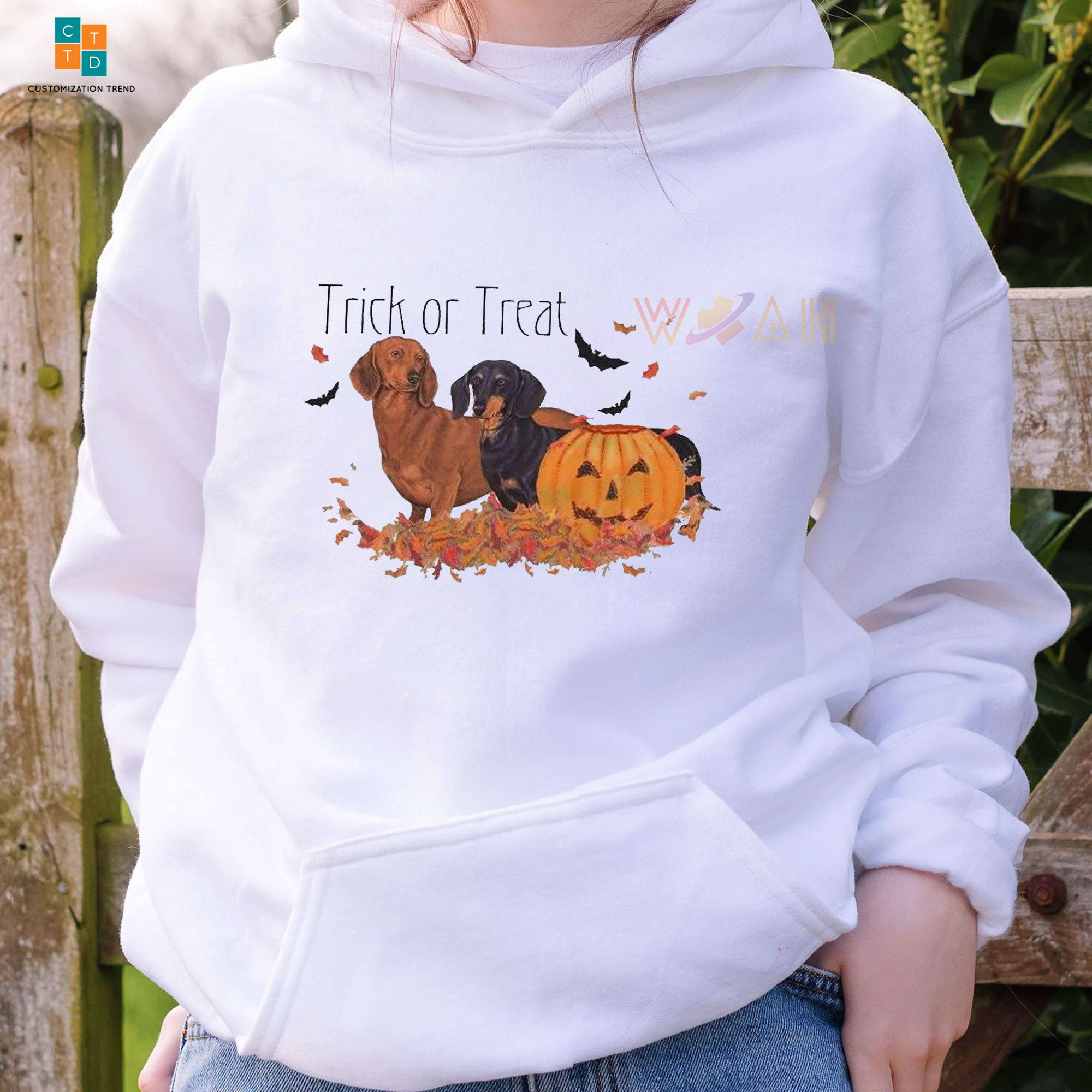 Trick Or Treat Dog Pumpkin Hoodie