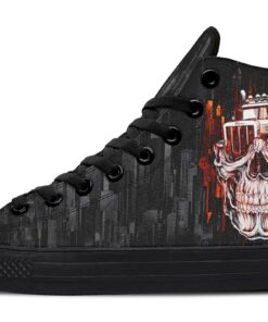 truck skull high top canvas shoes