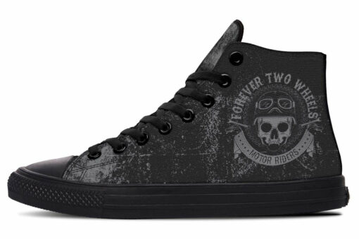 two wheels high top canvas shoes
